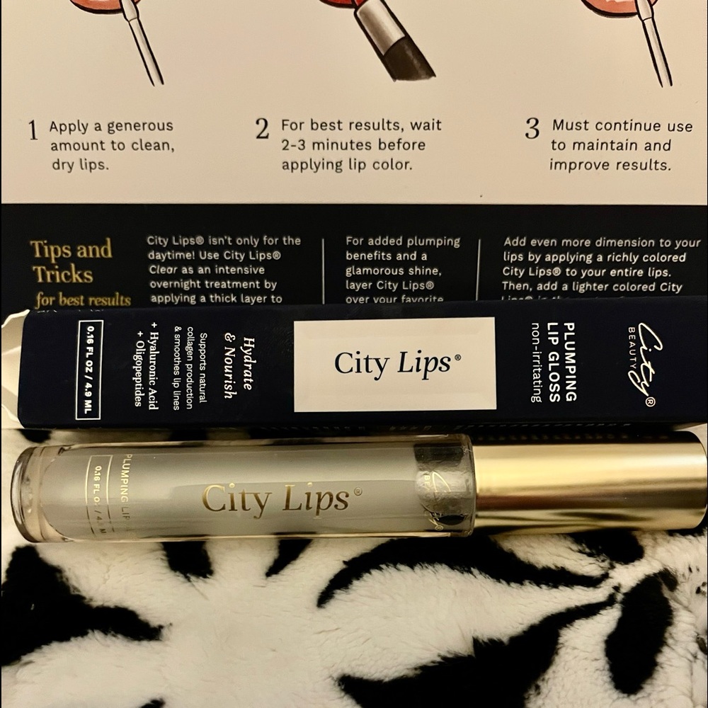 City Beauty CITY LIPS Clear Plumping Lip Gloss NEW IN BOX - SEALED